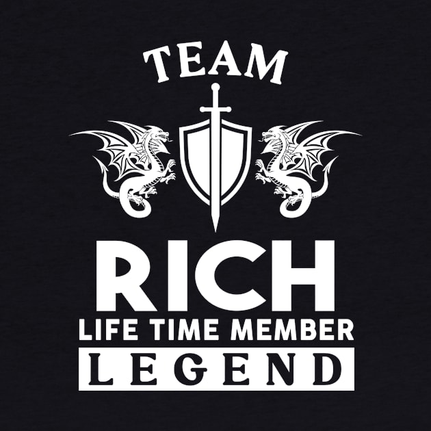 Rich Name T Shirt - Rich Life Time Member Legend Gift Item Tee by unendurableslemp118